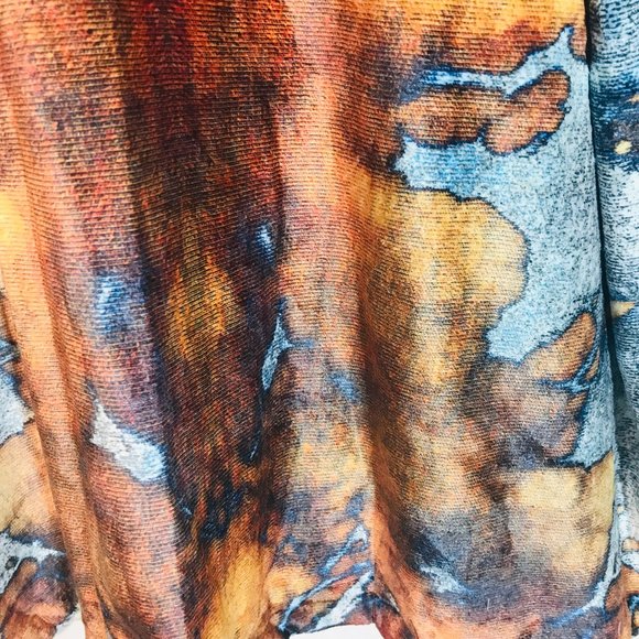 Tie Dye Silver Brown Zip Up Fleece Soft Velour Jacket Synchilla Size Extra Large - Picture 13 of 13